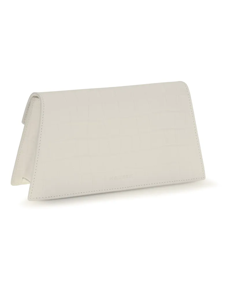 Alexander McQueen Calfskin Leather Clutch — White White