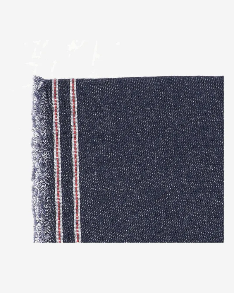 Faliero Sarti Men's Cashmere And Silk Blend Denim Scarf Navy Scarfs Navy