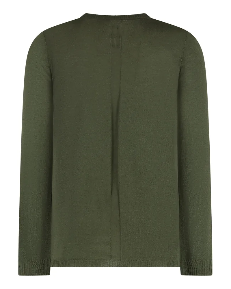 Rick Owens Men Virgin Wool Crewneck Sweater Green Sweatshirts Green