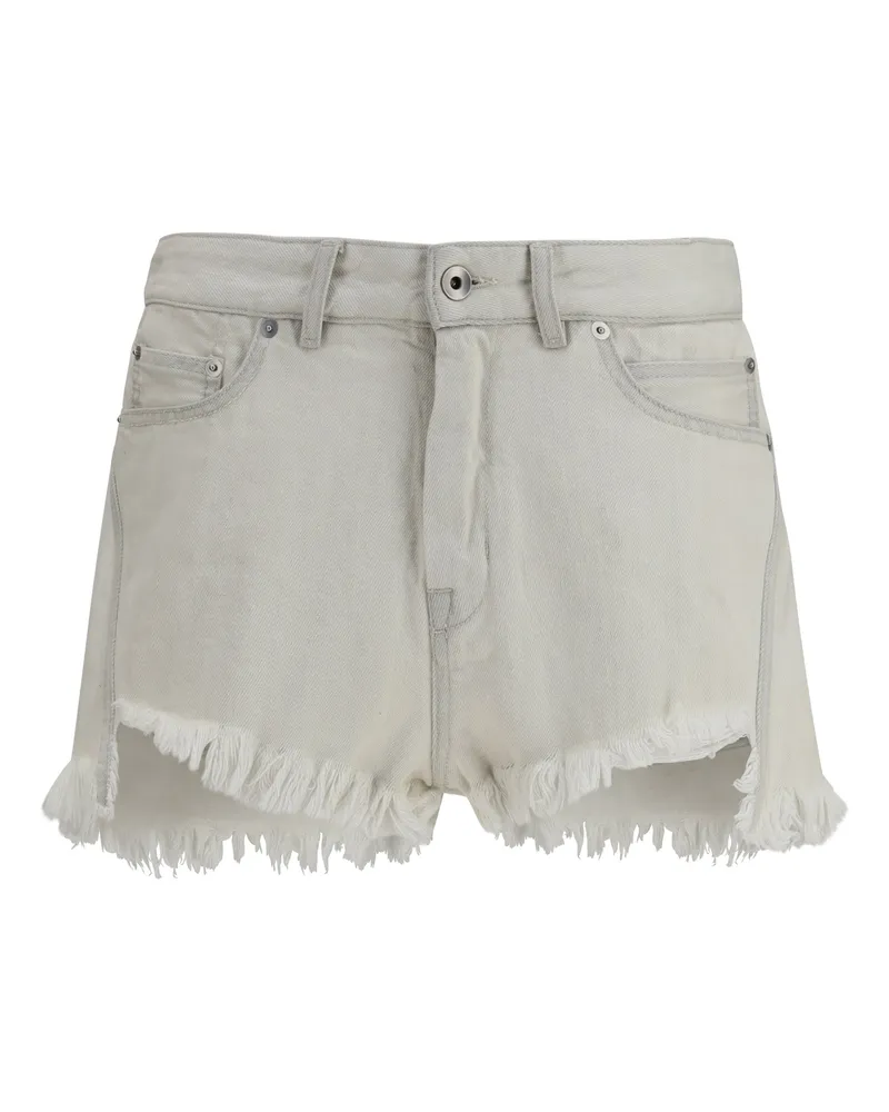 Rick Owens Women's Shorts Temple Bias Cutoffs Milk Denim Cotton Beige