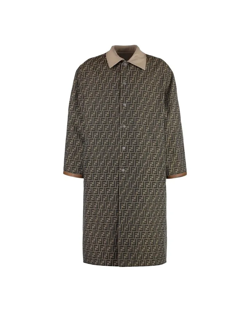 Fendi Men's Beige Cotton Coat Clothing Beige