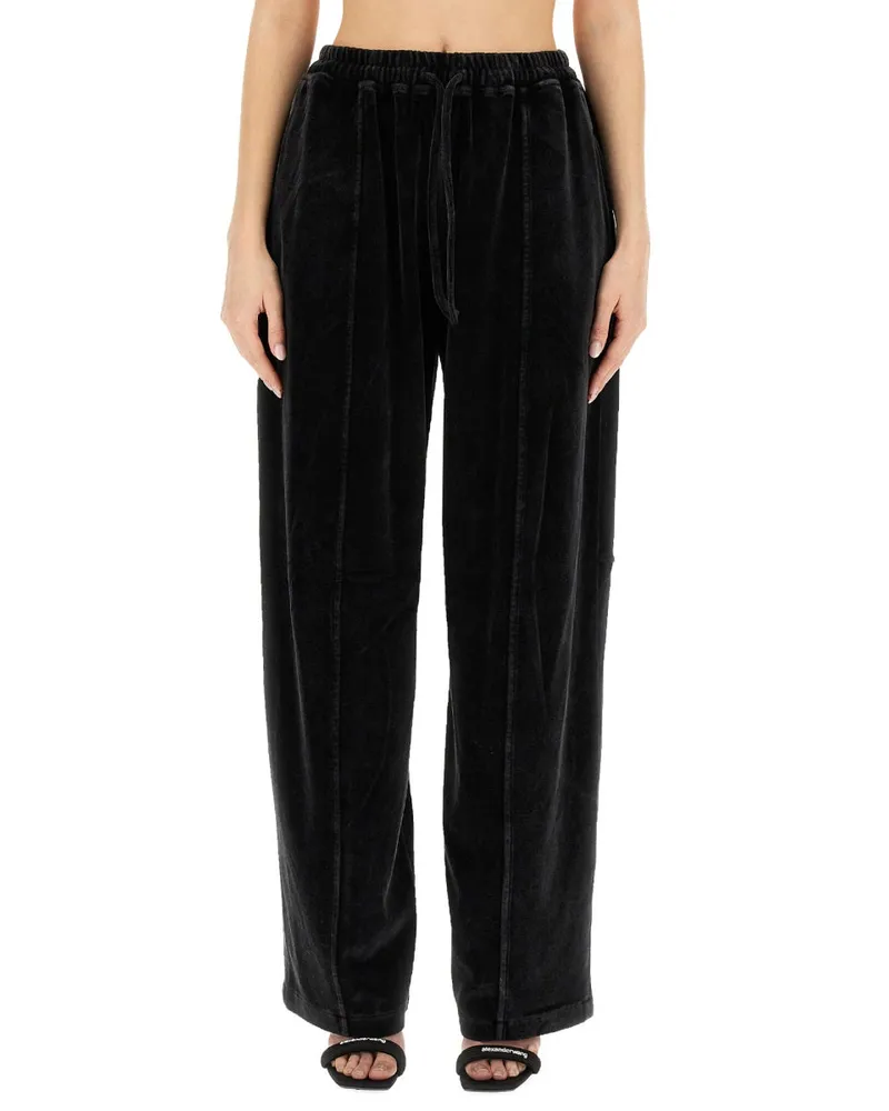 Alexander Wang Cotton Blend Regular Fit Jogging Pants — Black Black