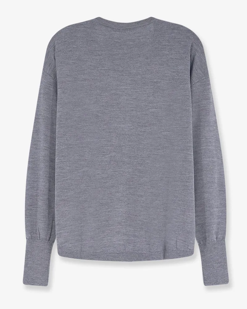 ASPESI Women's V-Neck Virgin Wool Sweater Grey Gray