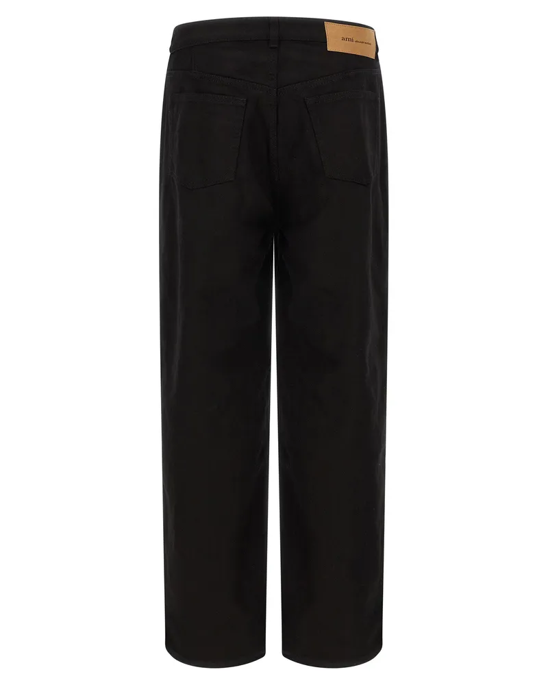 AMI Paris Wide-Leg Denim Jeans — Black Black
