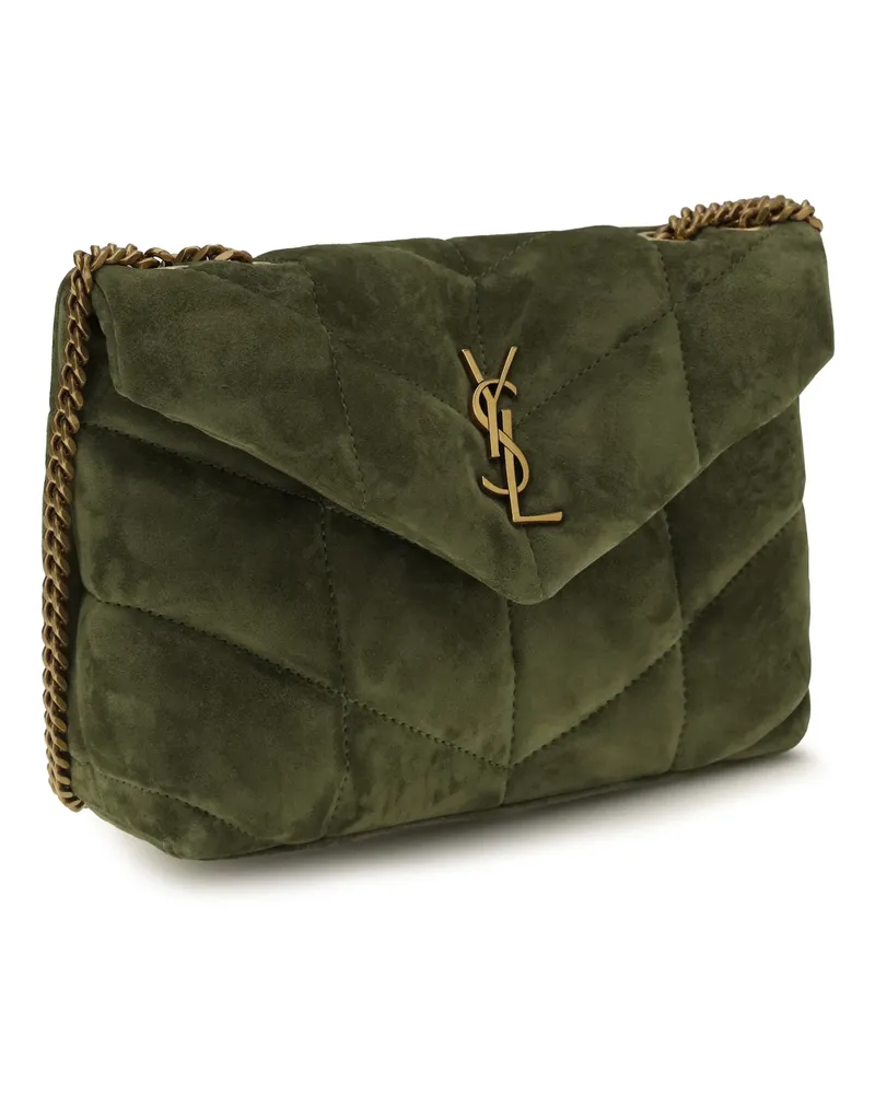 Saint Laurent Loulou Puffer Toy Shoulder Bag — Green Green