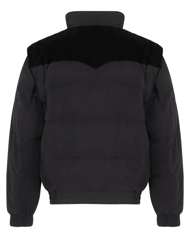 Isabel Marant Men's Down Jacket With Velvet Yoke Black Cotton Padded Black