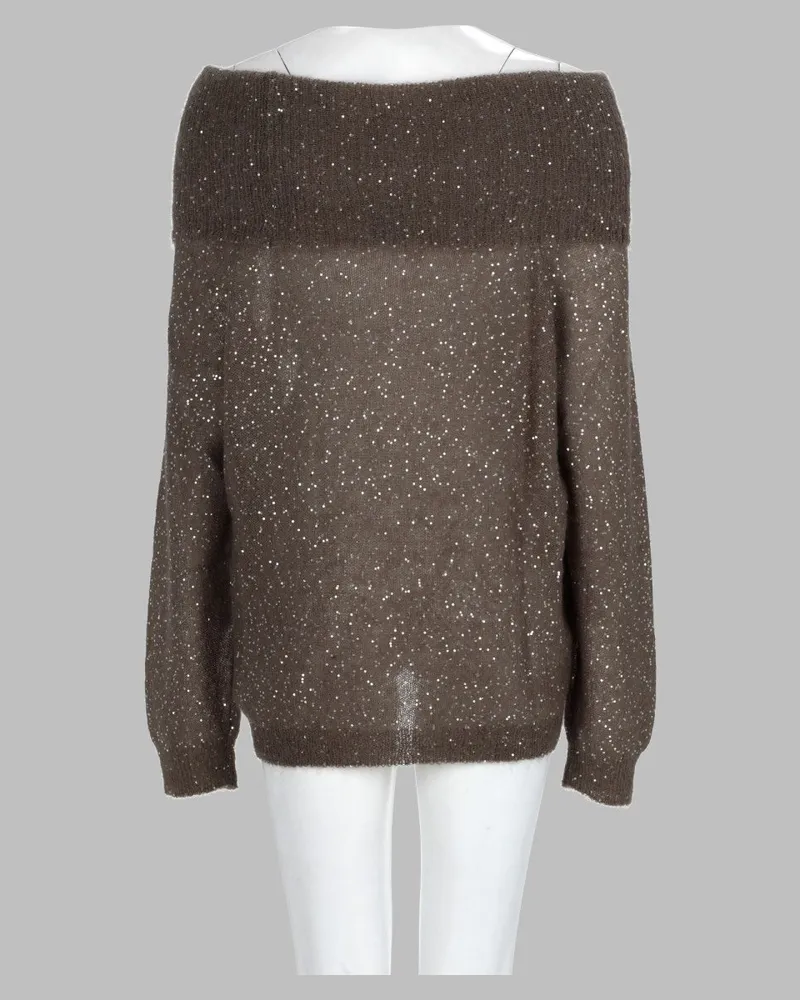 NUDE Cashmere-Blend Sequin Sweater — Gray Gray