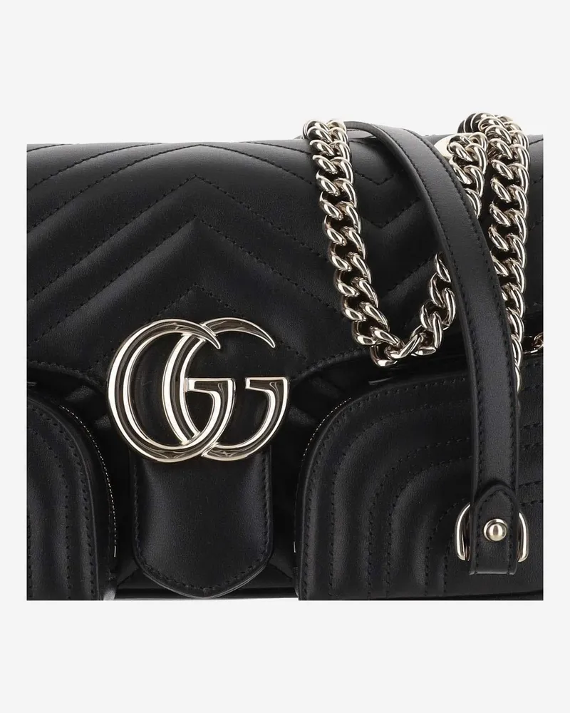 Gucci Women's Shoulder Bag Gg Marmont Matelassé Leather Black Black