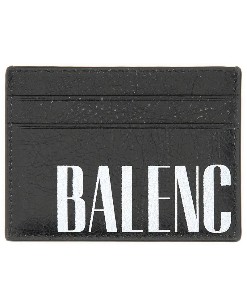 Balenciaga Domesticated Lambskin Card Case — Black Black