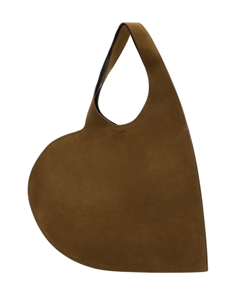 COPERNI Women's Double Heart Shoulder Bag -  Leather Brown Calfskin Shoulder-Hobo-Bags Brown