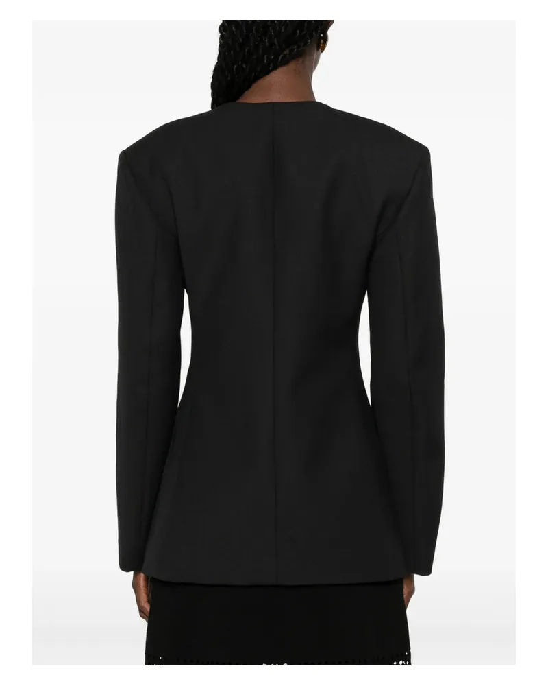 Anine Bing Collarless Single-Breasted Blazer — Black Black