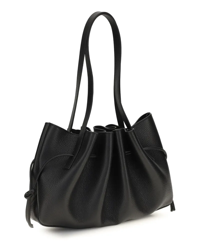 YUZEFI Scallop Shoulder Bag — Black Black