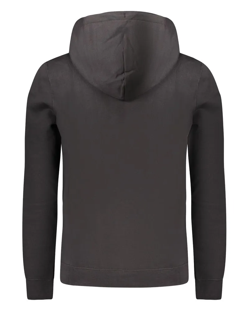 Calvin Klein Logo-Embroidered Cotton Hoodie — Black Black
