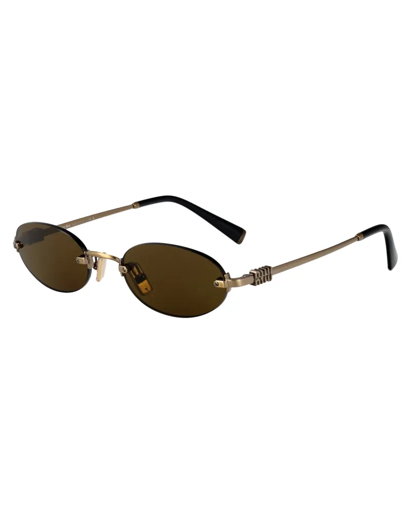 Miu Miu Women's Sunglasses 0mu A54s Old Gold Metal Brown