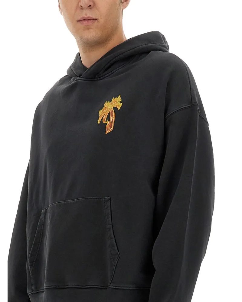 Palm Angels Cotton Hoodie — Black Black