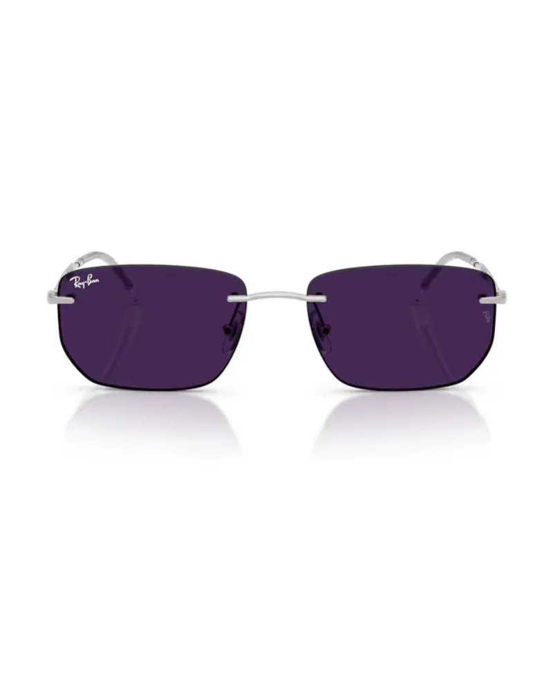 Ray Ban RB3768003MH Metal Square Sunglasses — Silver Silver