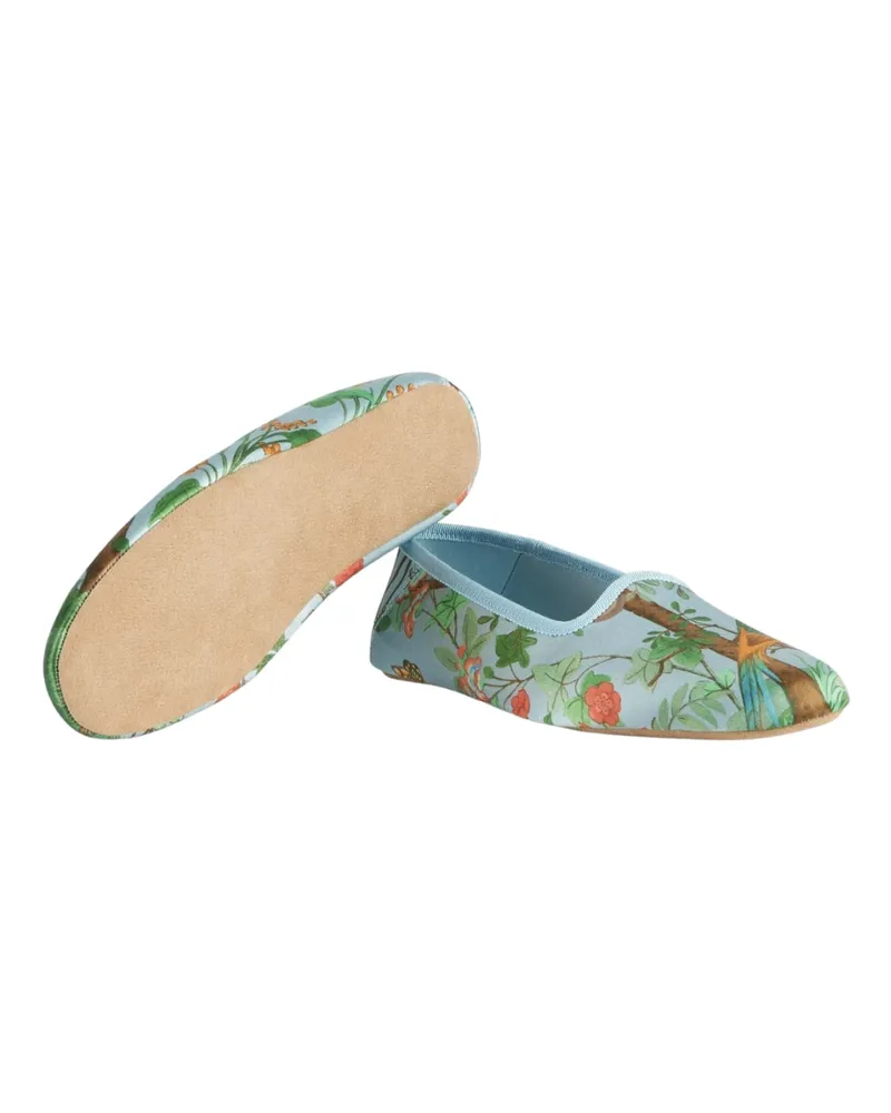 Gucci Men's Satin Voyage Tian Slippers Blue Shoes > Loafers & Sandals Blue