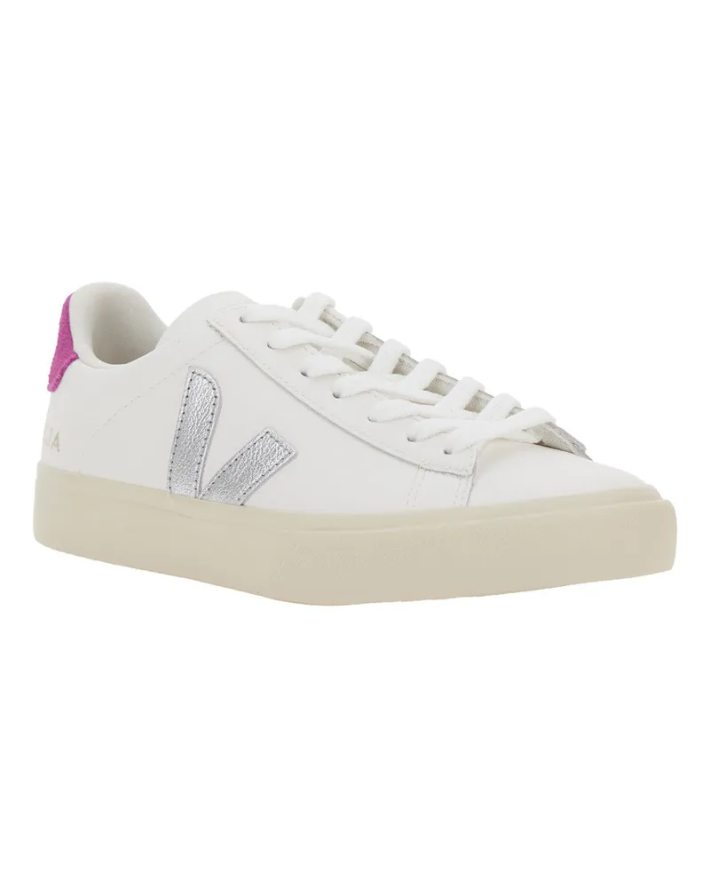 VEJA Unisex Sneakers Campo White Leather Organic Traced Trainers White