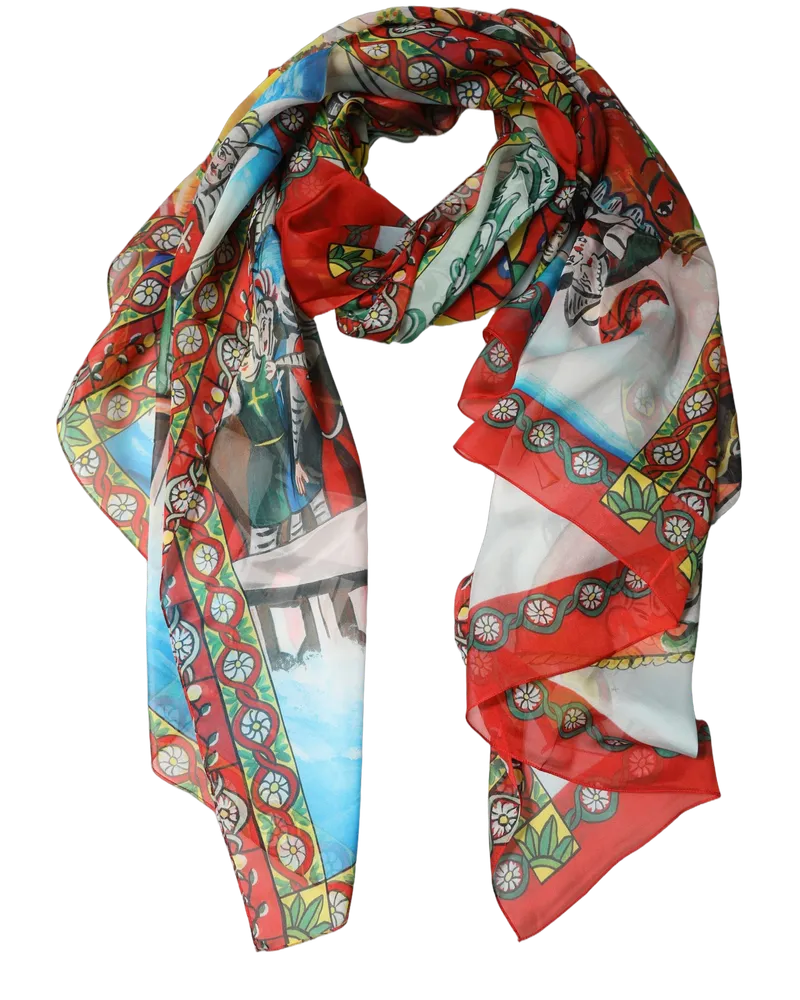 Dolce & Gabbana Silk Printed Scarf — Multicolor Multicolor