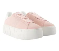 Calfskin Leather Platform Sneaker — Pink