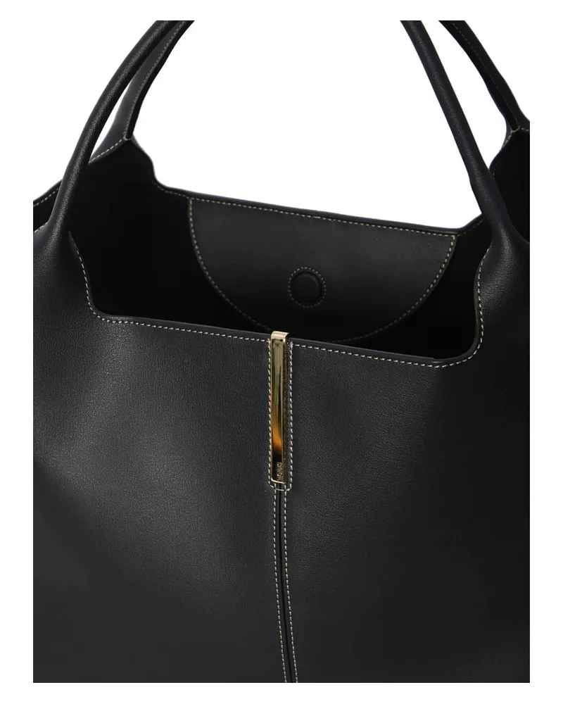 TOD'S Calfskin Tote Bag — Black Black