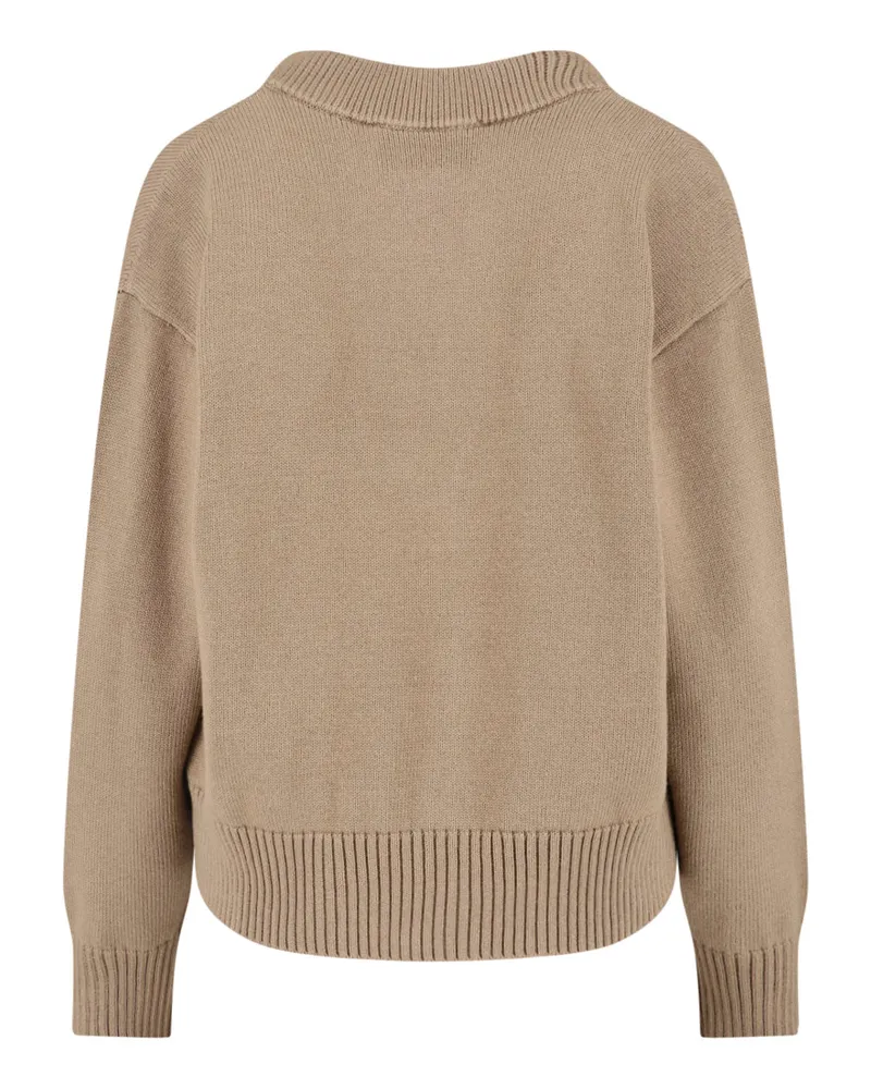 AMI Paris Women's Ami Sweaters Beige Wool Beige
