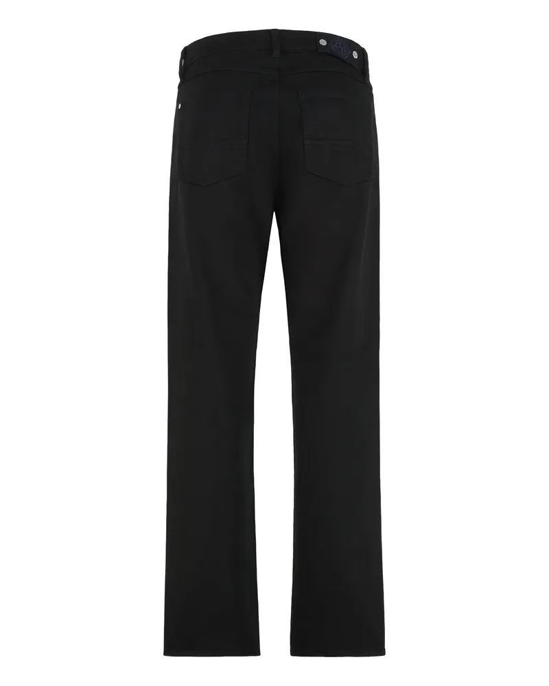 Stone Island Men's Straight Leg Jeans Black Denim Cotton Regular & Straight-Leg Black