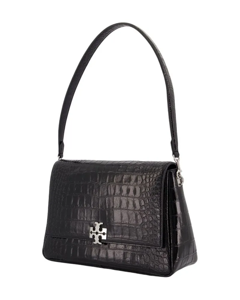 Tory Burch Women's Charlie Shoulder Bag -  Leather Black Calfskin Shoulder-Hobo-Bags Black
