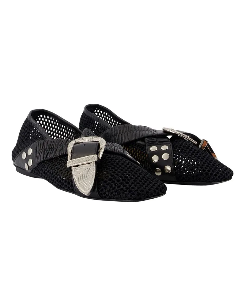 Toga Women's Ballerinas Aj1434 -  Mesh Black Shoes Flat-Shoes Black