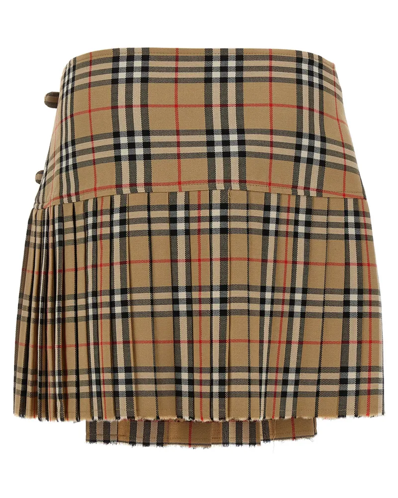 Burberry Burberry Check Wool Kilt — Camel Camel
