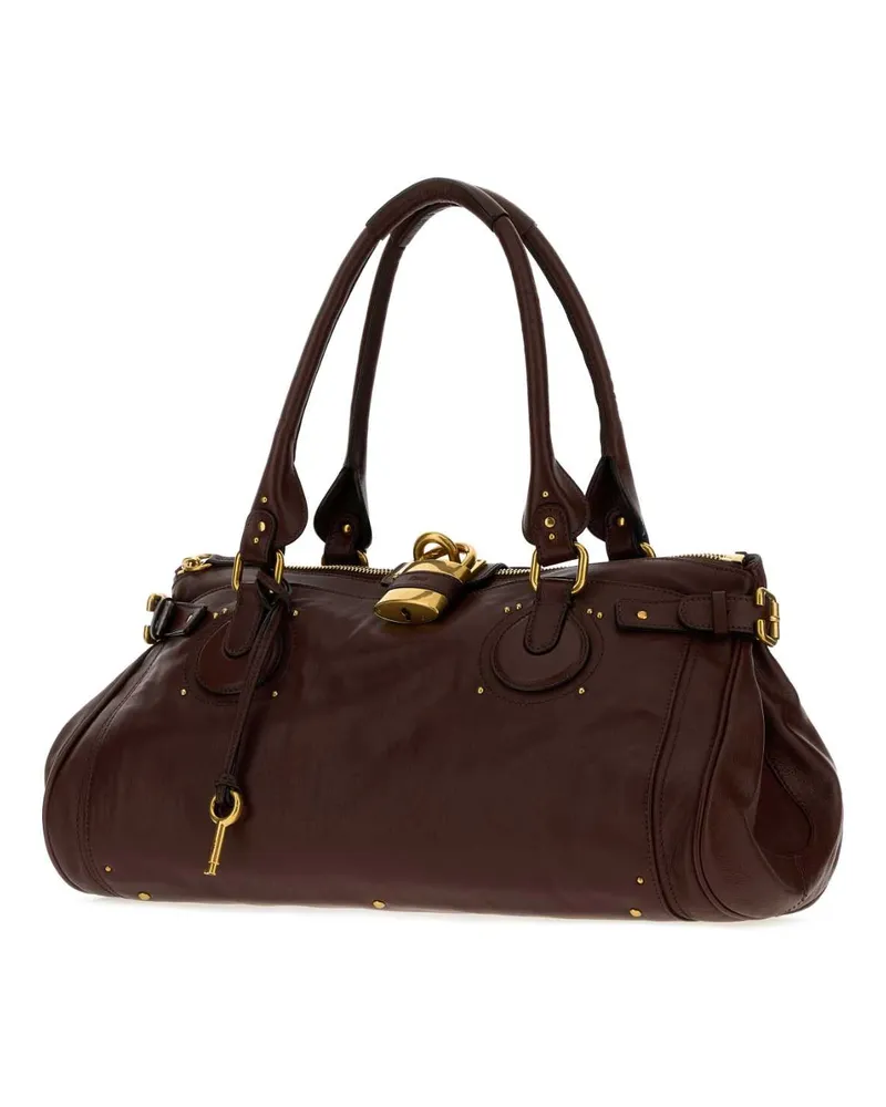 Chloé Leather Top Handle Bag — Brown Brown