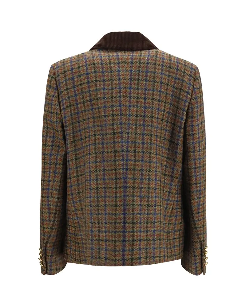 Blazé Milano Women's Multicolor Wool Oves Aries Blazer Clothing Brown
