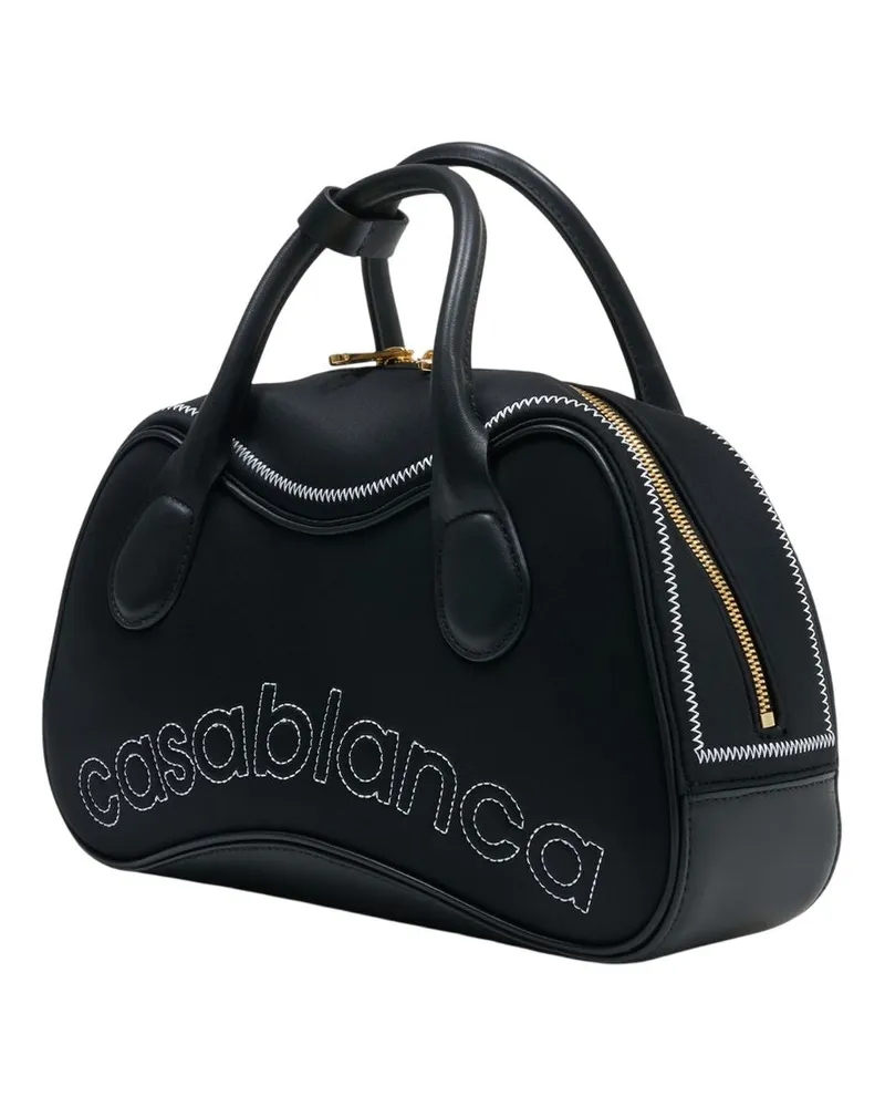 Casablanca Paris Women's Bowling Mini Purse -  Leather Black Calfskin Bags Handbags-Purses Black