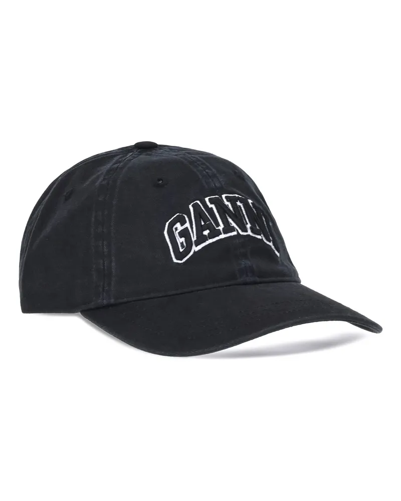 Ganni Women's Logo Baseball Cap Black Cotton Hats E Hairbands Black