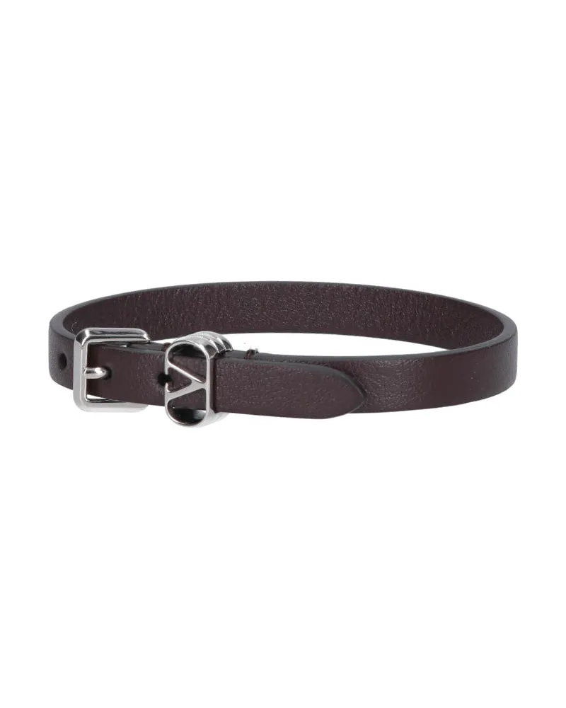 Valentino Garavani Men's Bijoux Brown Calf Leather Brown
