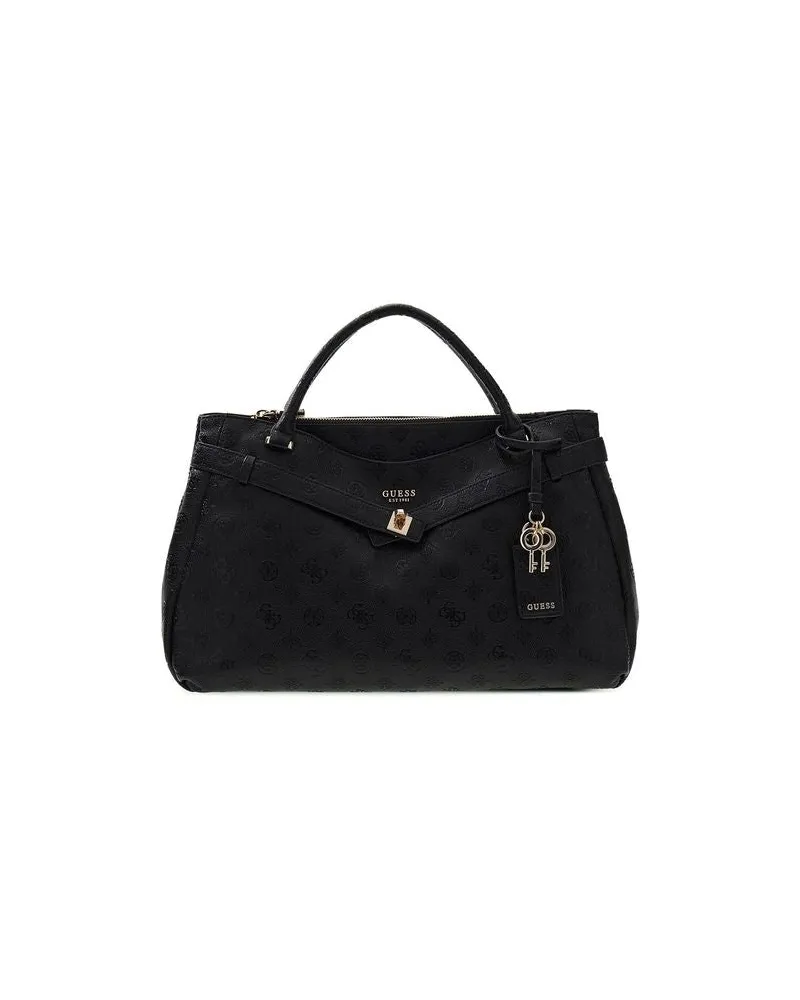 Guess Women's Satchel Bag Black Logo Polyurethane - Satchel-Bags Black