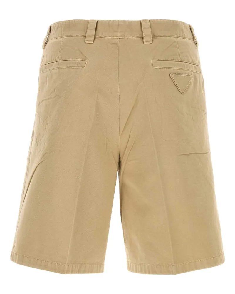 Prada Men's Beige Gabardine Bermuda Shorts Corda Exterior: Cotton Beige