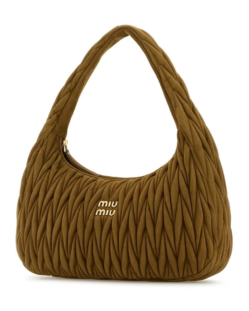 Miu Miu 5bc183voohab7o F0393 Oliva Lambleather Borse A Mano Bag Green