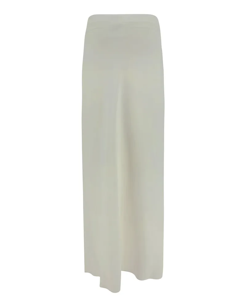 Brunello Cucinelli Women's Long Skirt Naturale Viscose; Linen Beige