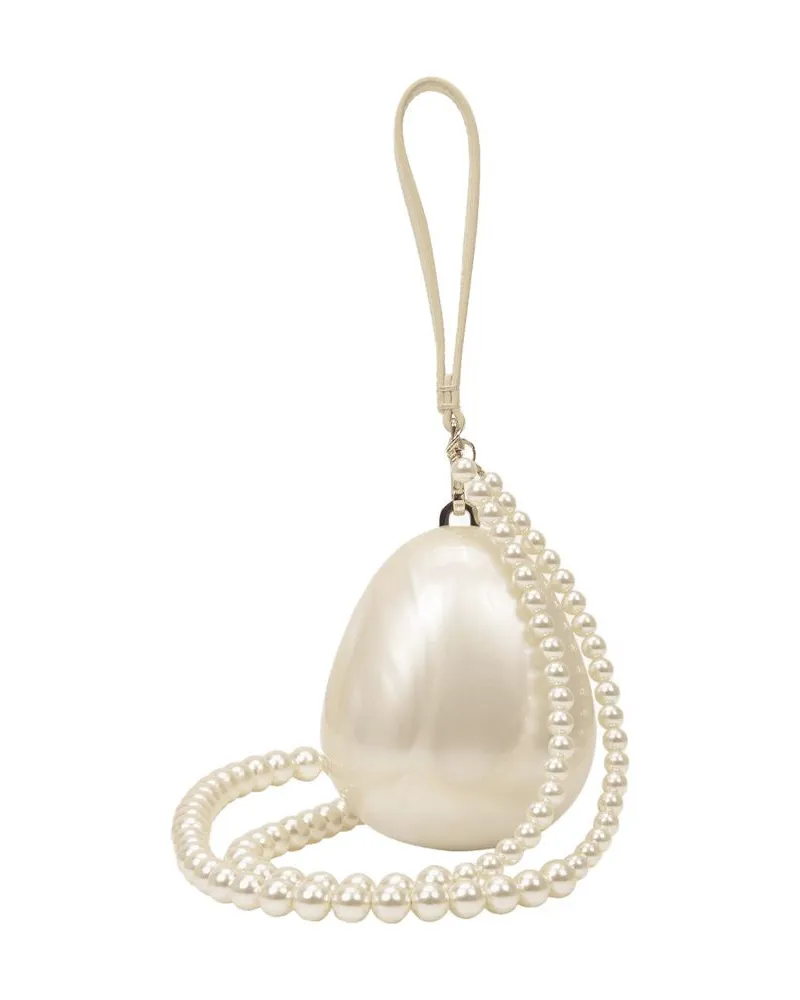 Simone Rocha Women's Pearl-Incrusted Acrylic Micro Egg Pouch White White