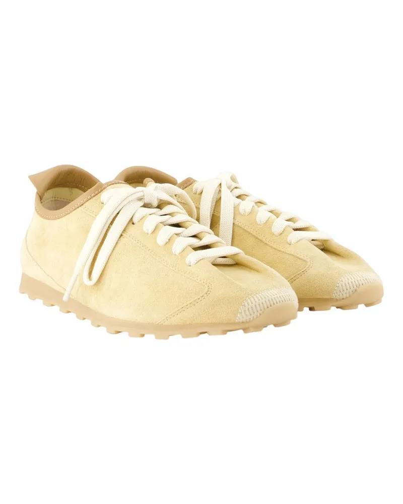 Jacquemus Women's Les Tennis -  Leather Beige Lambskin Shoes Sneakers Beige