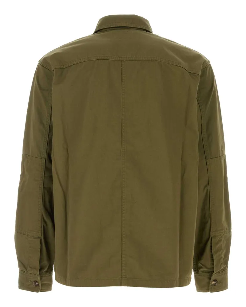 Saint Laurent Men's Overshirt Green Cotton Jacket Green