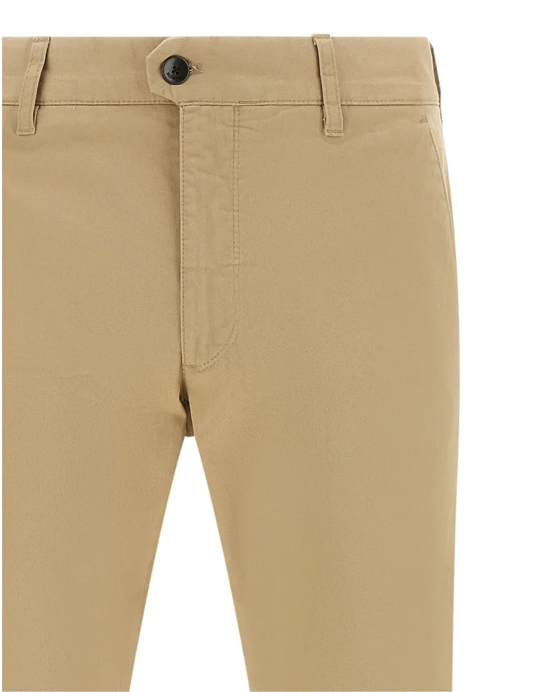 Incotex Stretch Cotton Canvas Chinos — Beige Beige