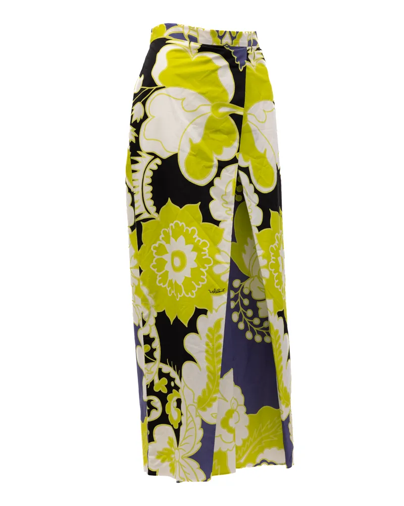 Valentino Garavani Women Floral Skirt Black, Lime Green, White Details Black