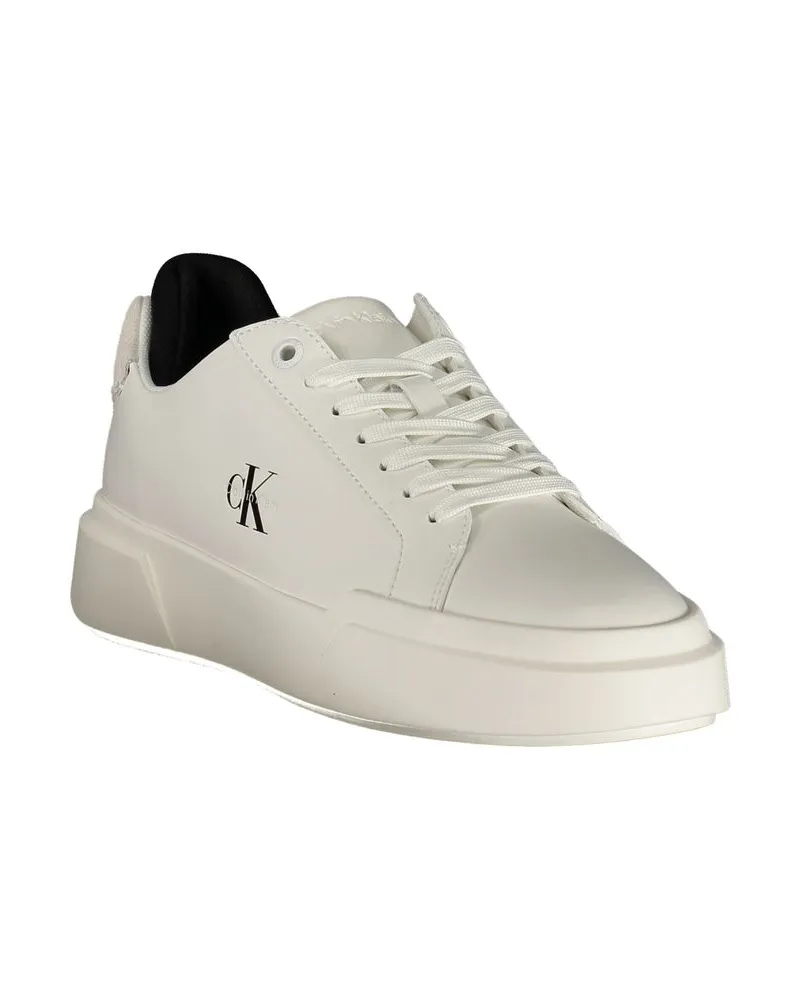 Calvin Klein Logo-Print Polyurethane Sneaker — White White