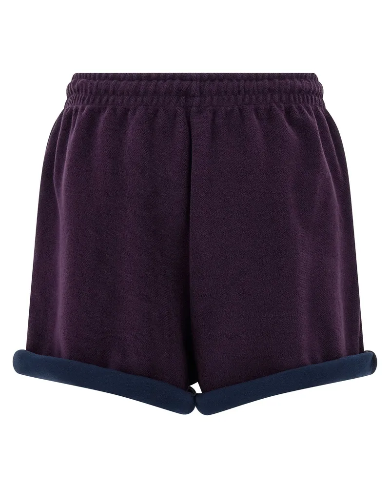 ATTICO Double-Fleece Shorts — Purple Purple