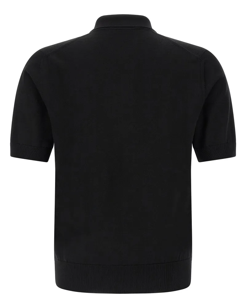 Dolce & Gabbana Men's Black Virgin Wool Polo Shirt Black