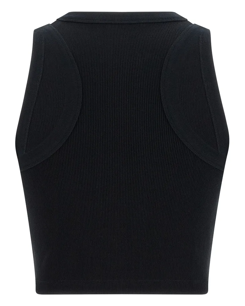 Givenchy Women's Black Cotton Sleeveles T-Shirt Black