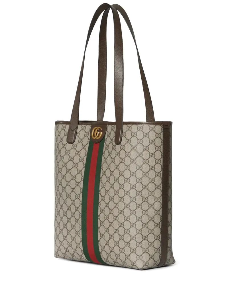 Gucci Men's Shopper Bag Ophidia Multicolour Polyurethane Shoulder Beige