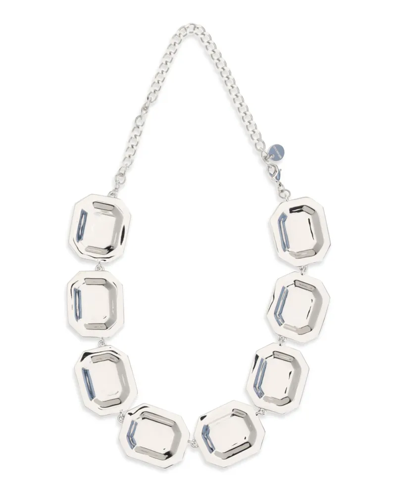Self-Portrait Women's Necklace Silver Crystal Brass Necklaces Silver